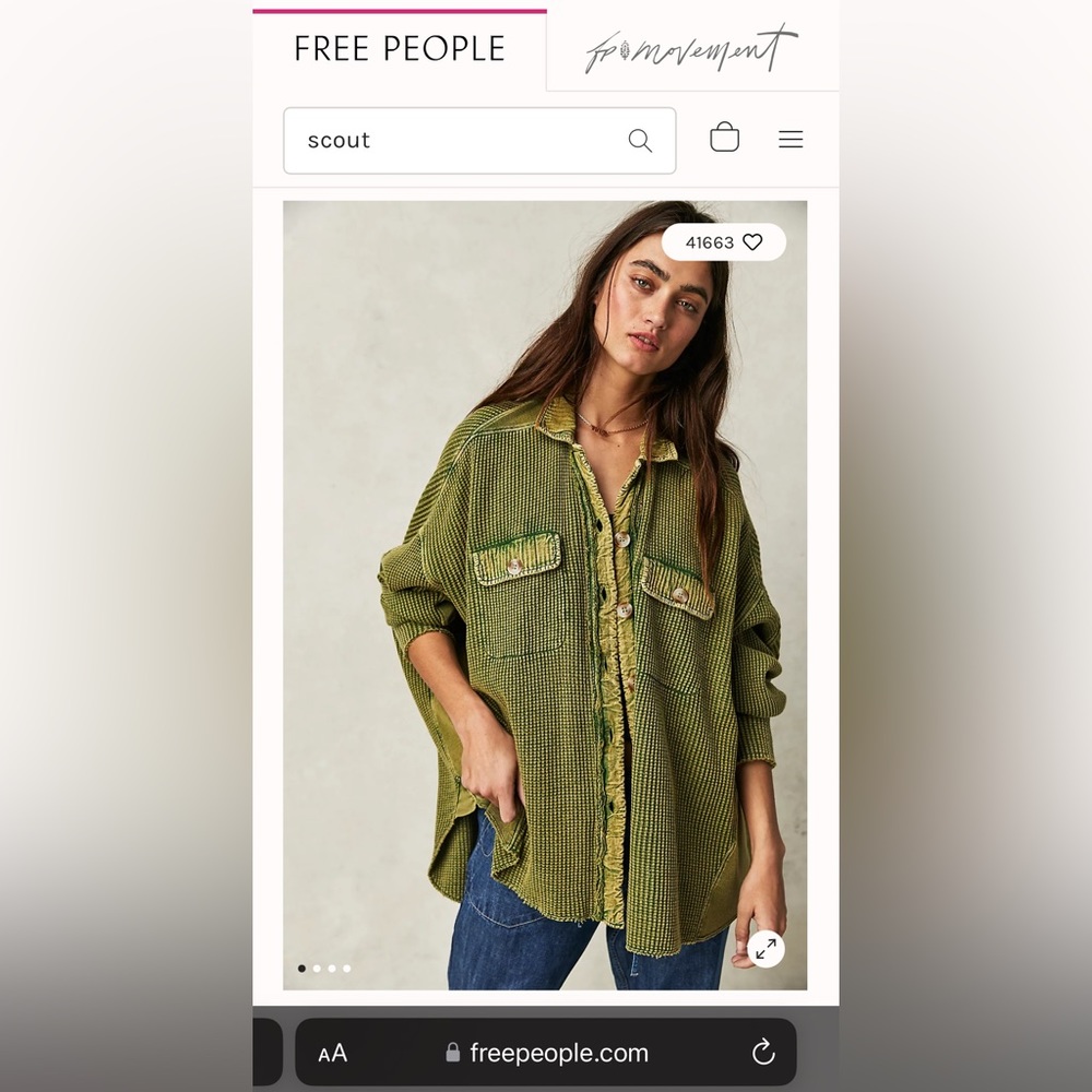 Free People Scout Jacket S green EUC
